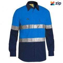 Bisley BS6696T_TT20 - Blue/Navy Taped Hi Vis Cool Lightweight Shirt