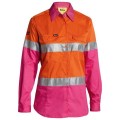 Bisley BS6696T_TT34 - Orange/Pink Taped Hi Vis Cool Lightweight Shirt