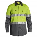 Bisley BS6696T_TT36 - Lime/Charcoal Taped Hi Vis Cool Lightweight Shirt
