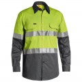 Bisley BS6696T_TT36 - Lime / Charcoal Taped Hi Vis Lightweight Shirt