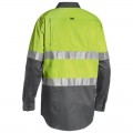 Bisley BS6696T_TT36 - Lime / Charcoal Taped Hi Vis Lightweight Shirt