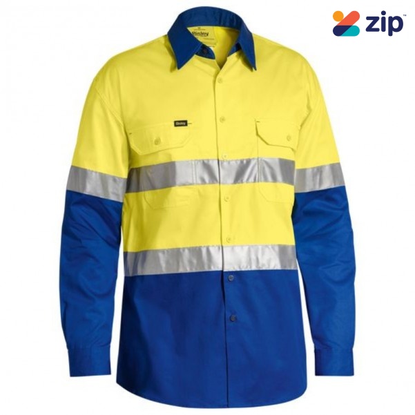 Bisley BS6696T_TT43 - Yellow/Royal Taped Hi Vis Cool Lightweight Shirt