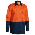 Bisley BS6895_TT02 - 100% Cotton Orange Navy HI VIS Cool Lightweight Drill Shirt
