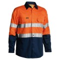 Bisley BS6896_TT02 - 100% Cotton Orange Navy Taped HI VIS Cool Lightweight Shirt