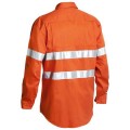Bisley BS6897_BVEO - 100% Cotton Orange Taped Hi Vis Cool Lightweight Drill Shirt Workwear Shirts