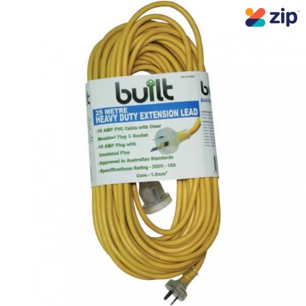 built LEAD25 25m 15Amp Cable 10Amp Plug Socket Extension Lead 1905259225