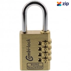 Burg Wachter 80-M-C-40 - 40mm Brass Resettable Combination Padlock w/ 4 Digit Rolls