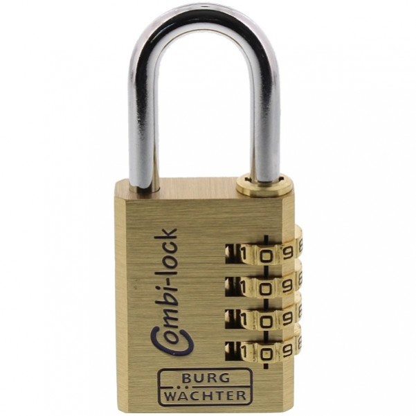 Burg Wachter 80-M-C-40 - 40mm Brass Resettable Combination Padlock w/ 4 Digit Rolls Other Safety Apparel
