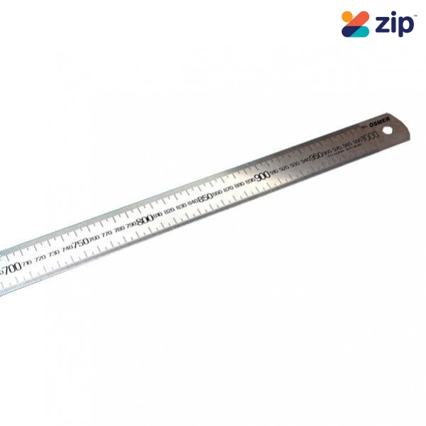 C&L CLSSRULE10000D - 1000mm Metric Scale Stainless Steel Both Sides Engraved Single Scale Ruler Levels
