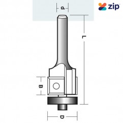 Carb-I-Tool R 1912 B - 6.35 mm (1/4”) One Bearing Two Flute Flush Trmming Bit