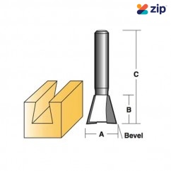 Carb-I-Tool H1018 1/2 - 1/2" Shank Two Flute Dovetail Bits