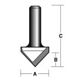 Carb-I-Tool T 1236 1/2 - 45.0 X 90 DEG TCT 1/2” Shank Carbide Tipped VEE Groove Bit