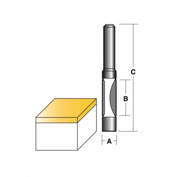 Carb-I-Tool T1910 - 6.35 mm (1/4”) Shank Flush Trimming Bits Router Bits