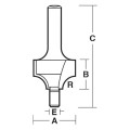 Carb-I-Tool T 608 - 2 Flute 6.35 mm (1/4") Shank Carbide Tipped Beading Bits w/ Pilot  Edge and Face Forming Bits