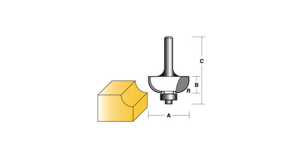 Carb-I-Tool T724B1/2 - 1/2” Shank Cove Router Bit