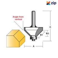 Carb-I-Tool T8130B - 6.35 mm (1/4”) Shank 30 Degree Chamfering Router Bit