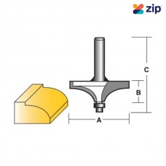 Carb-I-Tool TEB01B1/2 - 12.7 mm (1/2”) Shank Round Over Fillet Bits