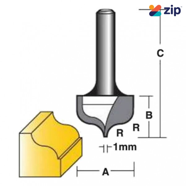 Carb-I-Tool TF75091/2 - 1/2" Shank OGEE Bits Fine Point Router bit