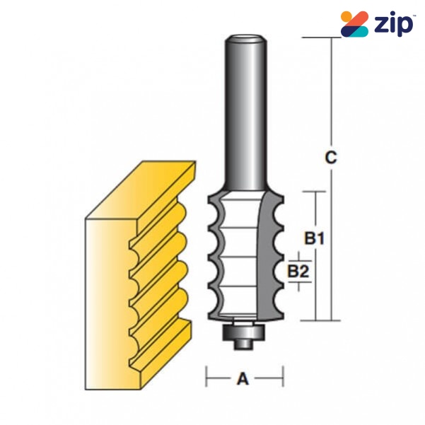 Carb-I-Tool TRM3B1/2 - 12.7mm (1/2”) Shank Multiple Reed Bit