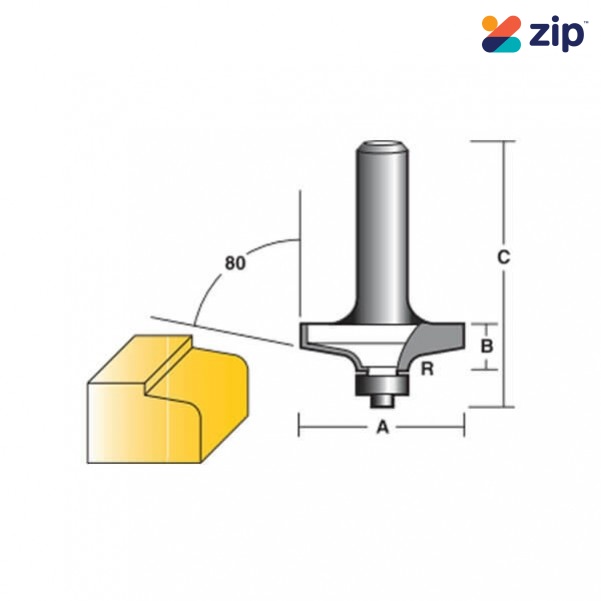 Carb-I-Tool TRR16B1/2 - 12.7 mm (1/2”) Shank Chamfering Bit With Radius