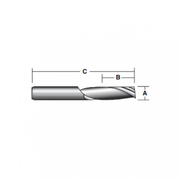 Carb-I-Tool TSP08SH -  Solid Carbide Single Flute Straight Bits Router Bits