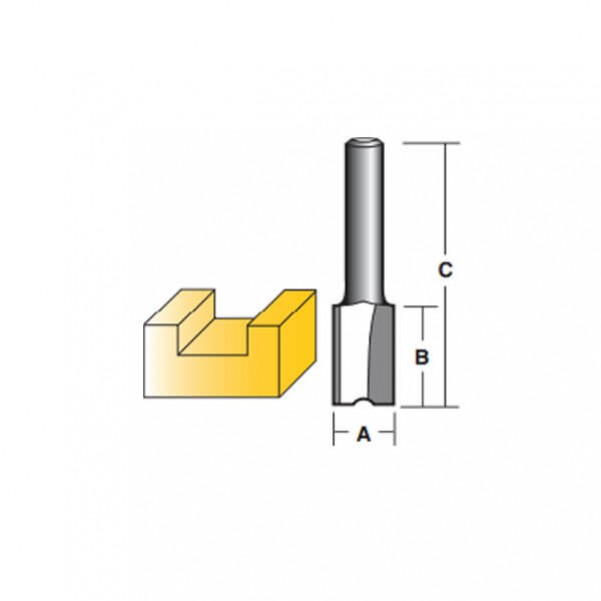 Carb-I-Tool TX206M - 6.35 mm (1/4”) Shank Solid Carbide Straight Bits Router Bits