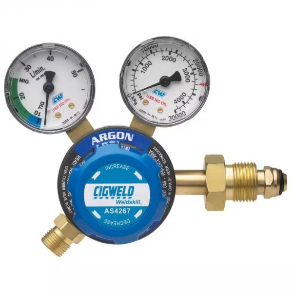 Cigweld 201019 - Bluejet Argon 55LPM 2 Gauge SI AS4267 Regulator Regulators