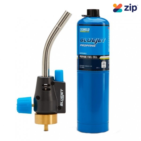 Cigweld 308402 - JET409 Triple-Point Flame BlueJet Torch and Propane Fuel Cell Gas Combo Kit