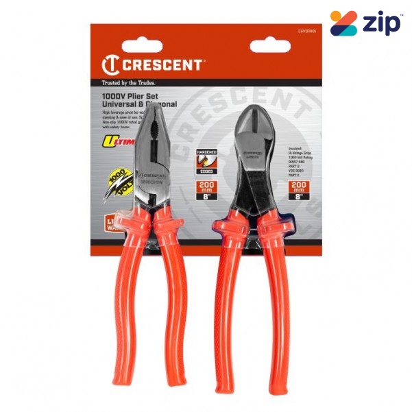 Crescent CHV2PAKN - 2 Pc. 200mm/8" 1000V Ultimate Plier Set - Universal Cutting + Diagonal Cutting