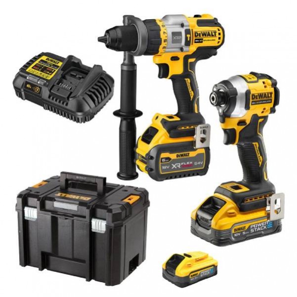 DeWalt DCK2052H1T1-XE - 18V 5.0Ah/6.0Ah XR Li-ion Cordless Brushless 2pce Combo Kit 