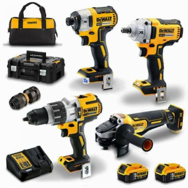 Dewalt DCK496P2-XE - 18V 5.0Ah XR Li-ion Cordless Brushless 4 Piece Combo Kit 