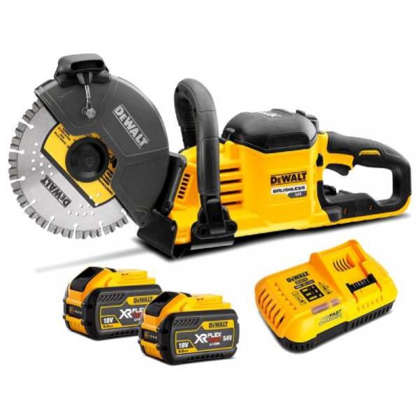 Dewalt DCS690X2-XE - 54V 9.0Ah FlexVolt XR Li-Ion Cordless Brushless 230mm (9") Concrete Saw Combo Kit