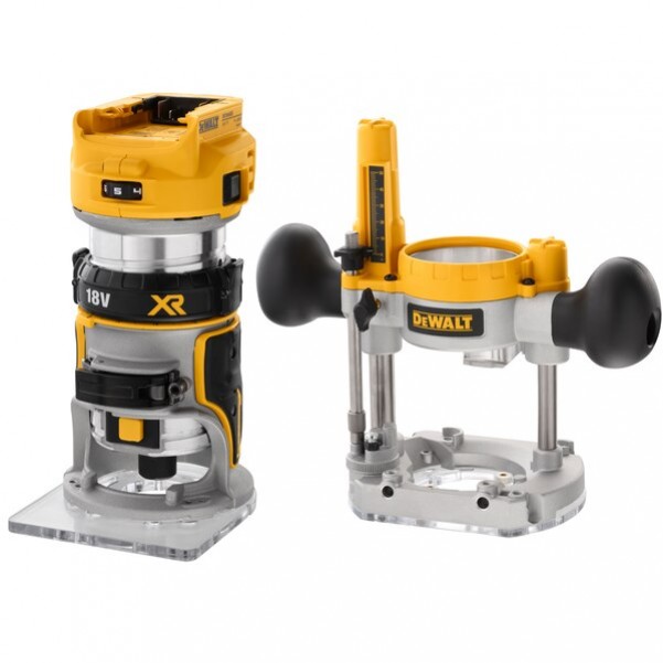 Dewalt DCW604N-XJ - 18V XR Li-ion Cordless 1/4" Laminate Trimmer Router with Plunge Base Skin