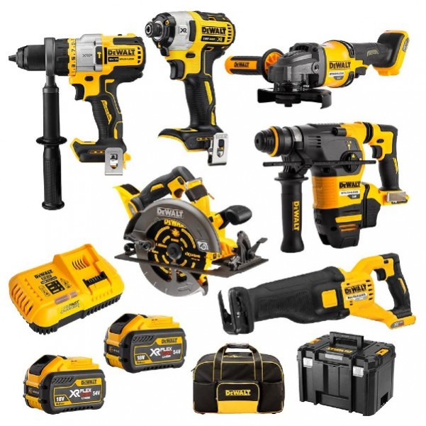 Dewalt DCZ699X2T-XE - 18V-54V 9.0Ah FlexVolt XR Li-Ion Cordless Brushless 6 Piece Combo Kit