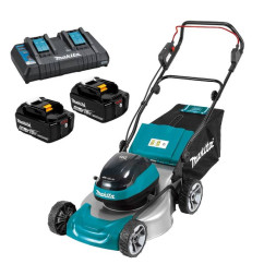 Makita DLM466PT2 - 36V (18V x 2) 5.0Ah Li-ion Cordless Brushless 460mm (18") Lawn Mower Combo Kit