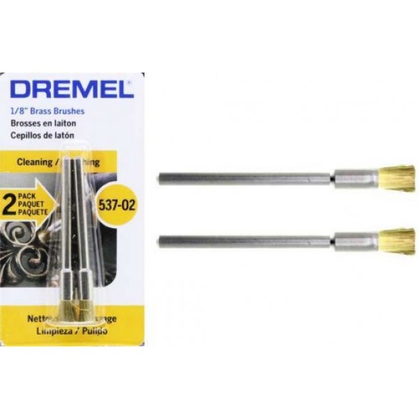 Dremel 537-02 (Twin Pack) - 3.2mm Brass Brushes Twin Pack 26150537AA