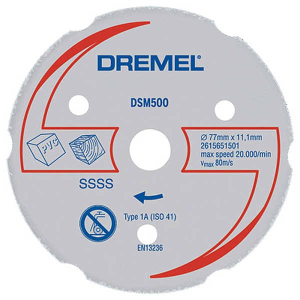 Dremel DSM500 2615S500JB Disque à tronçonner 77 mm 1 pc(s) Bois dur, Bois  tendre, contreplaqué, stratifié, plastique, Pl