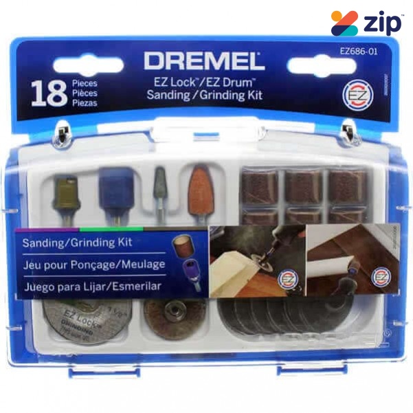 Dremel EZ686-01 - 18 Piece EZ LOCK Sanding/Grinding Accessory Set 2615E686AA