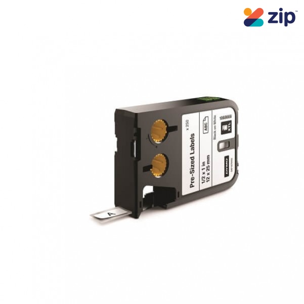 DYMO XTL Black/White Label Series - Black On White Pre-Sized Labels  XTL Lables