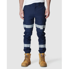 ELWD EWD107_404 - MENS REFLECTIVE CUFFED PANT NAVY Workwear Pants