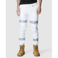 ELWD EWD107_653 - MENS REFLECTIVE CUFFED PANT WHITE 