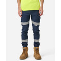ELWD EWD108_404 - MENS REFLECTIVE CUFFED ELASTIC PANT NAVY Workwear Pants ELWD EWD108_404 - MENS REFLECTIVE CUFFED ELASTIC PANT NAVY Workwear Pants
