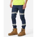 ELWD EWD108_404 - MENS REFLECTIVE CUFFED ELASTIC PANT NAVY Workwear Pants ELWD EWD108_404 - MENS REFLECTIVE CUFFED ELASTIC PANT NAVY Workwear Pants