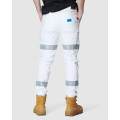 ELWD EWD108_653 - MENS REFLECTIVE CUFFED ELASTIC PANT WHITE ELWD EWD108_653 - MENS REFLECTIVE CUFFED ELASTIC PANT WHITE