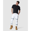 ELWD EWD108_653 - MENS REFLECTIVE CUFFED ELASTIC PANT WHITE ELWD EWD108_653 - MENS REFLECTIVE CUFFED ELASTIC PANT WHITE