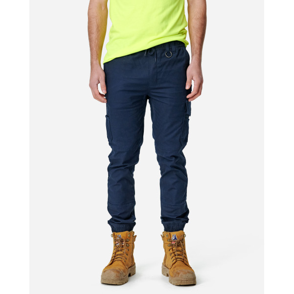 ELWD EWD109_404 - MENS CUFFED ELASTIC PANT NAVY Workwear Pants ELWD EWD109_404 - MENS CUFFED ELASTIC PANT NAVY Workwear Pants
