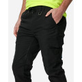 ELWD EWD109_BLK - MENS CUFFED ELASTIC PANT BLACK Workwear Pants ELWD EWD109_BLK - MENS CUFFED ELASTIC PANT BLACK Workwear Pants
