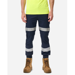 ELWD EWD112_404 - MENS REFLECTIVE CUFFED LIGHT PANT NAVY Workwear Pants