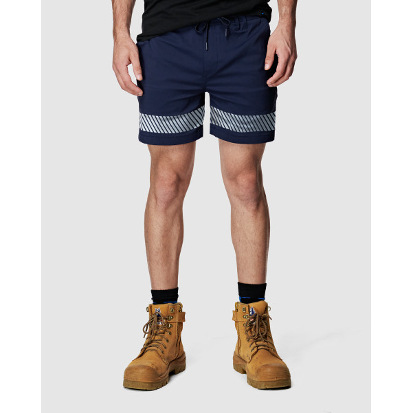 ELWD EWD207_404 - MENS REFLECT ELASTIC LT SHORT NAVY Workwear Shorts