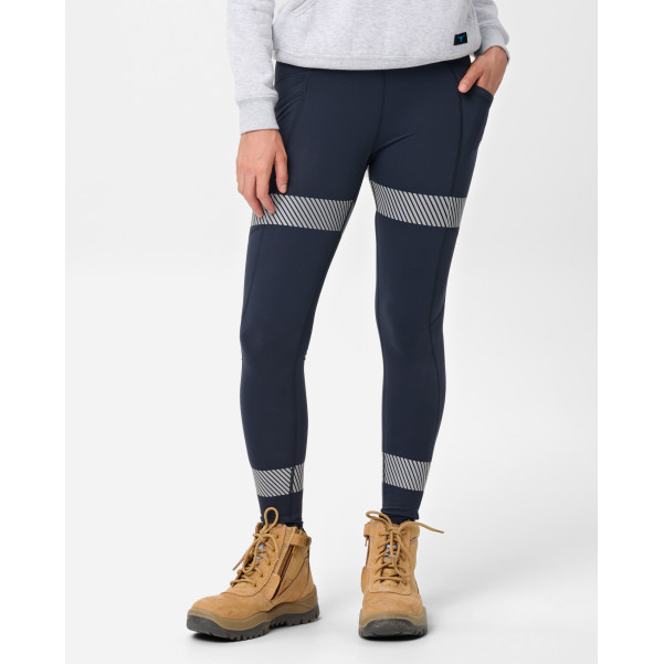 ELWD EWD508_404 - WOMENS REFLECTIVE LEGGING NAVY Women's Workwear ELWD EWD508_404 - WOMENS REFLECTIVE LEGGING NAVY Women's Workwear